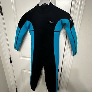 Kids Full-Body Swim Bodysuit in Black & Turquoise